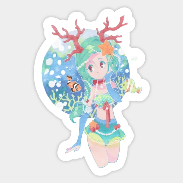 Coral Reef Sticker by Shiro Narwhal